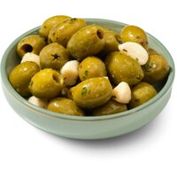 Een afbeelding van AH Groene olijven met knoflook
