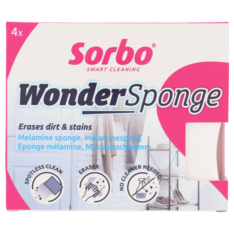 Sorbo Wonderspons gumt vlekken weg