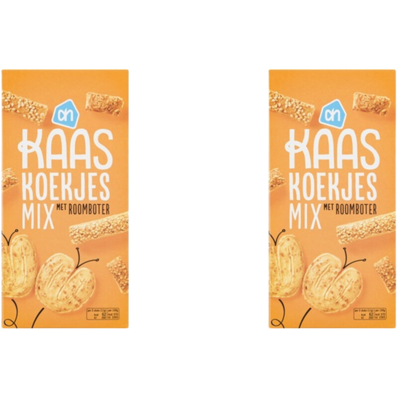 Een afbeelding van AH Kaaskoekjes mix met roomboter 2-pack