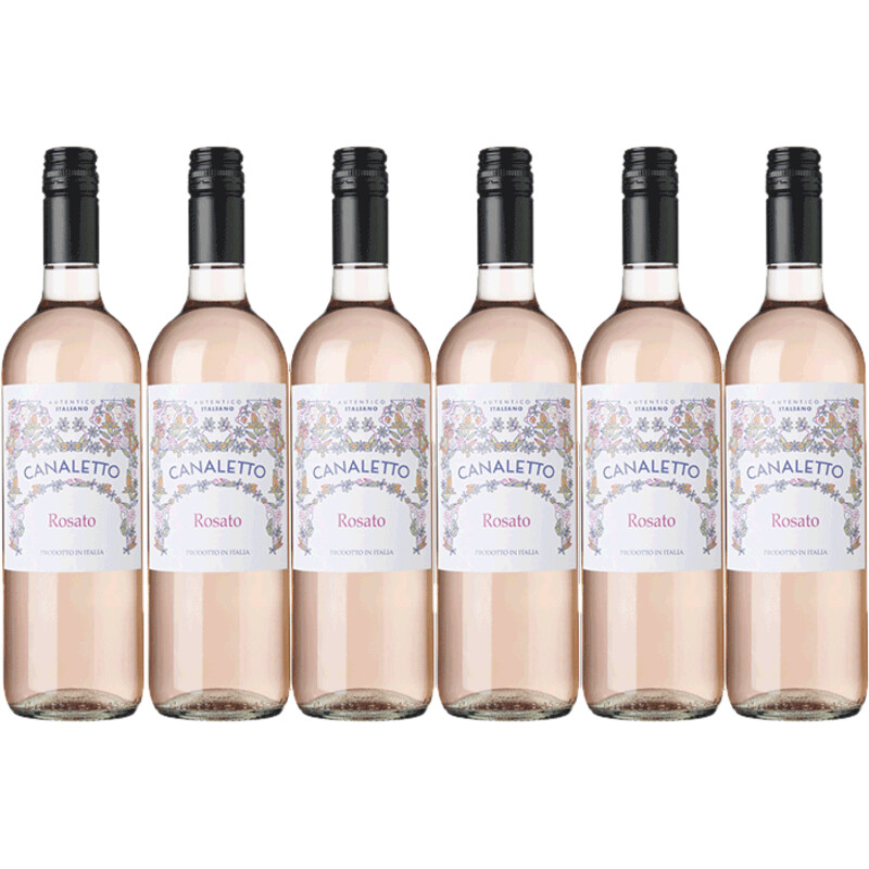 Een afbeelding van Canaletto Rose 6 flessen