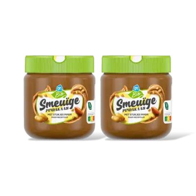 pdp-image-AH Biologisch Smeuige pindakaas met stukjes pinda 2 pk