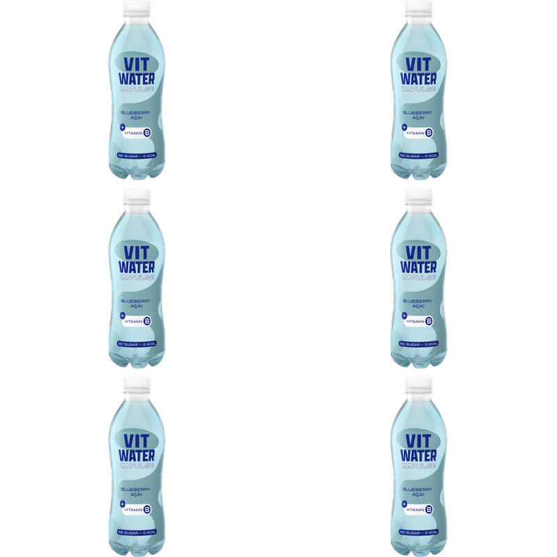 Een afbeelding van Vitwater Impulse zwarte bessen druif 6-pack