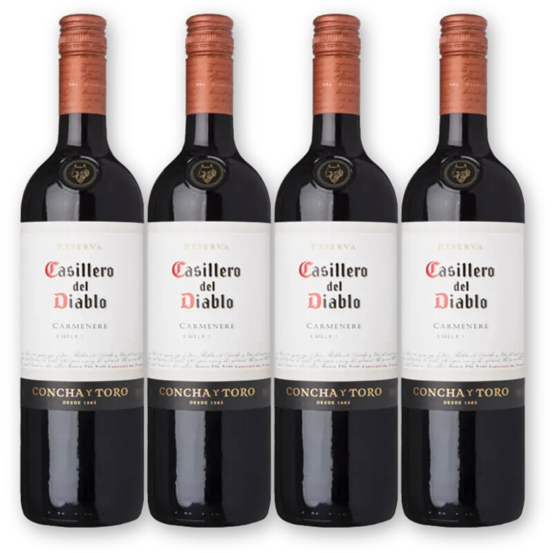 Casillero del Diablo Casillero Carmenère Res. 4 flessen