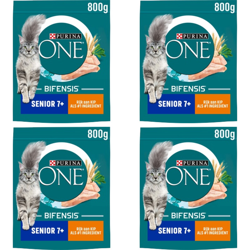 Een afbeelding van Purina ONE ONE Senior rijk aan kip 4-pack