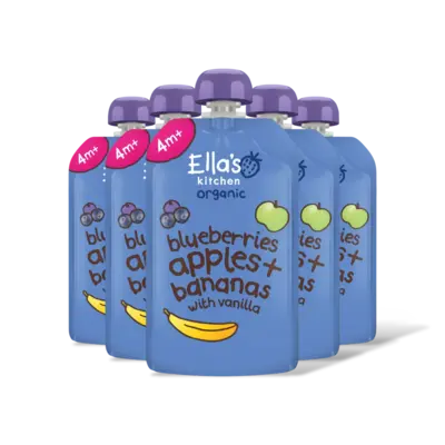 pdp-image-Ella's kitchen Blauwe bessen, appels, bananen 4m+ 5-pck