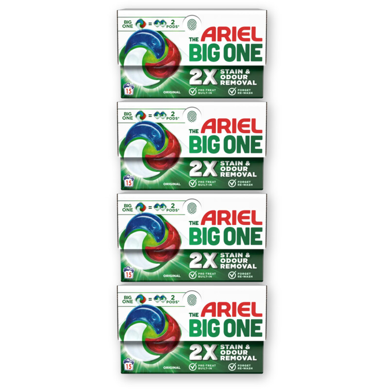 Ariel Pods original big one wascapsules 4-pack