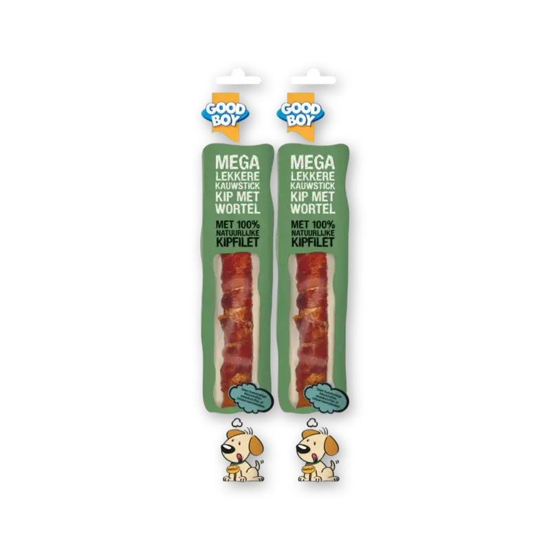 Good boy Mega lekkere kauwstick kip wortel 2-pack