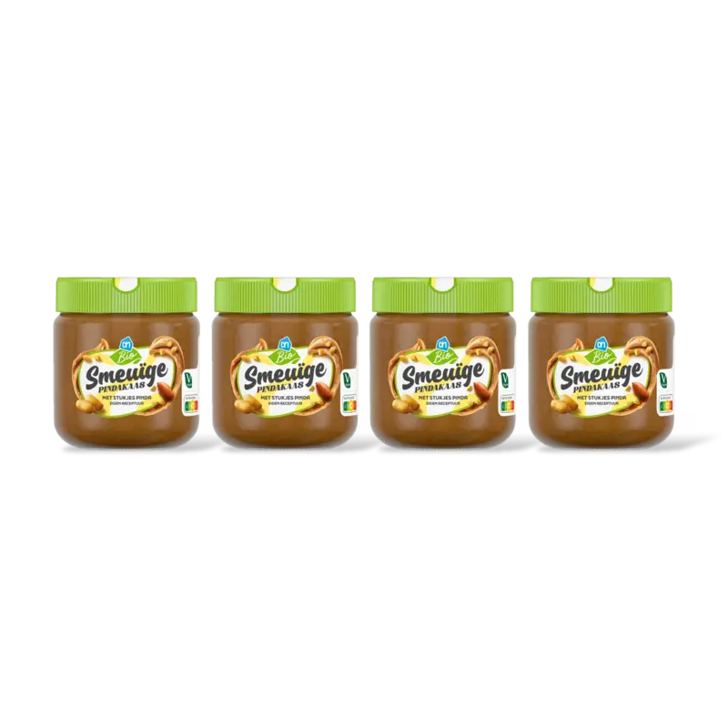 Smeuige pindakaas met stukjes pinda 4pck