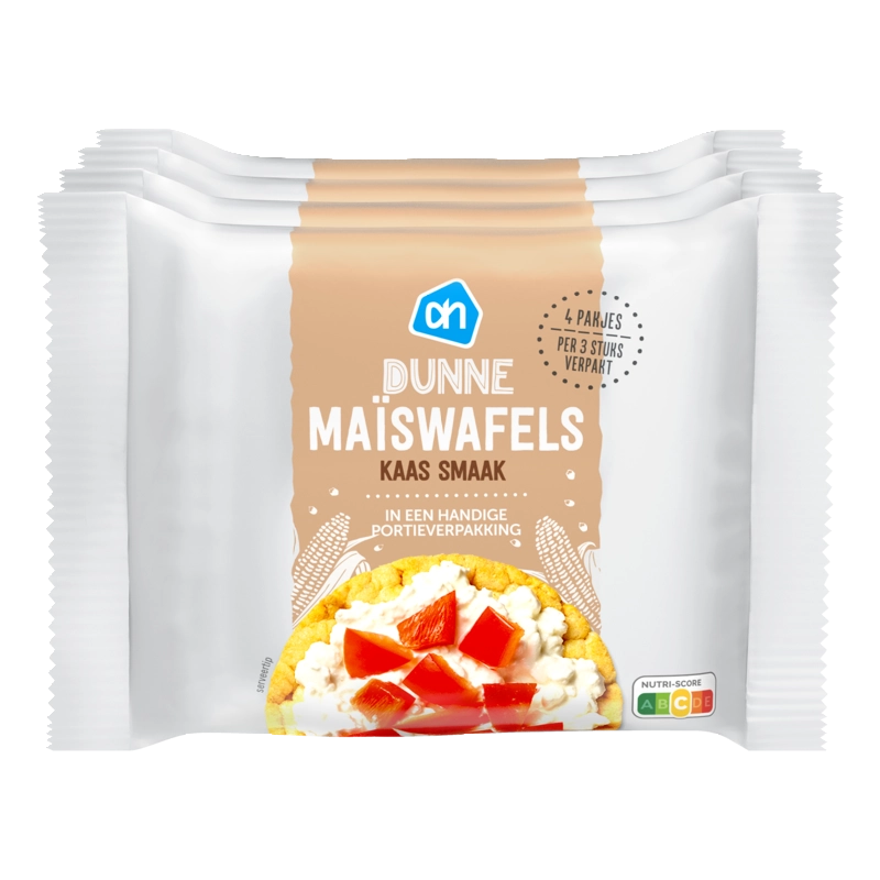 AH Dunne maiswafels kaas 4-pack