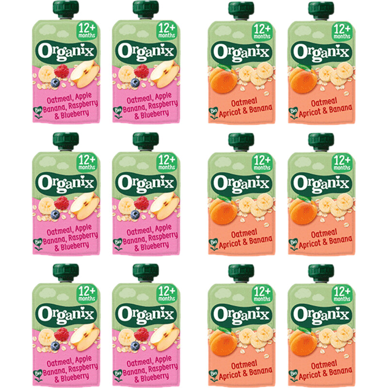 Een afbeelding van Organix Knijpfruit 12+m variatiepakket
