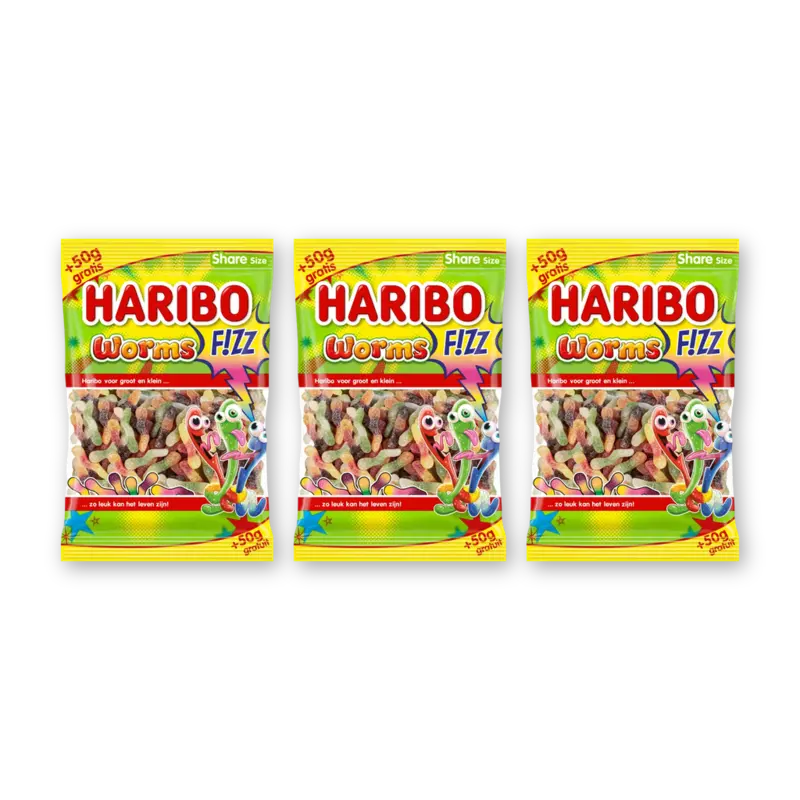 Haribo Worms f!zz 3-pack