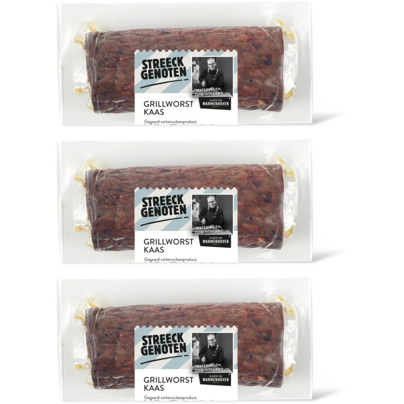 Streeckgenoten Grillworst kaas stukje 3-pack