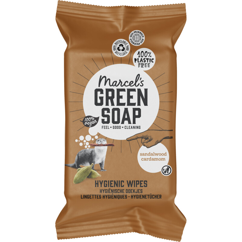 Een afbeelding van Marcel's Green Soap Hygienische doekjes sandalwood