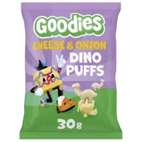 Goodies Snack dino puffs cheese & onion 3+ jaar