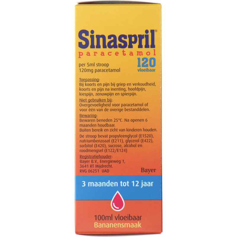 Een afbeelding van Sinaspril Vloeibare paracetamol 120mg