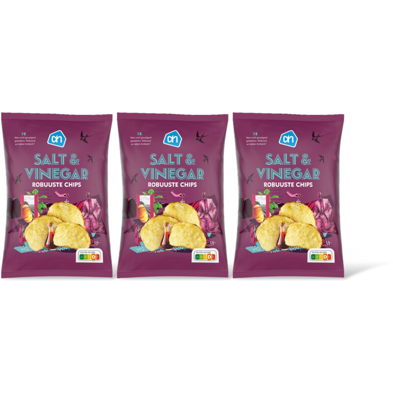 AH Robuuste chips salt & vinegar 3-pack