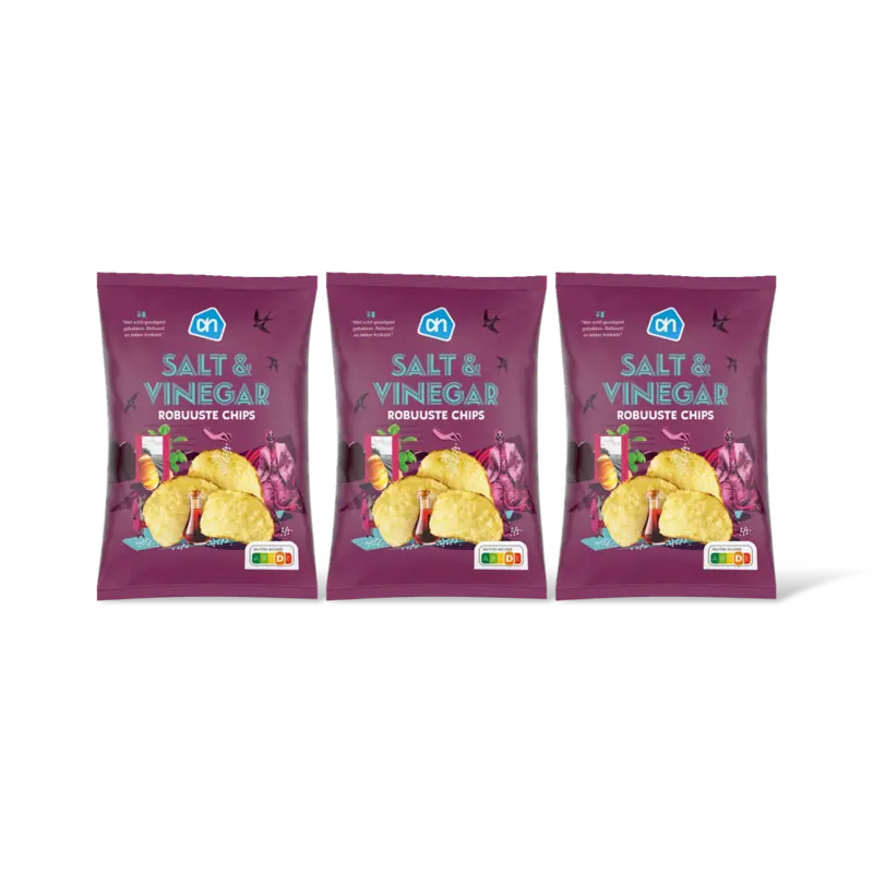 AH Robuuste chips salt & vinegar 3-pack