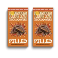 Tony's Chocolonely Filled melk karam zeezout crunch 2-pack