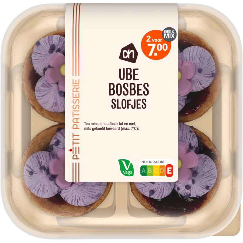 Een afbeelding van AH Ube bosbes slofjes