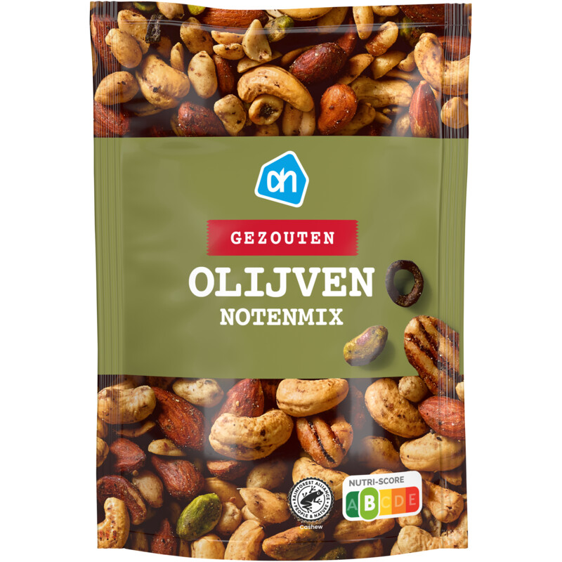 Een afbeelding van AH Olijven notenmix gezouten