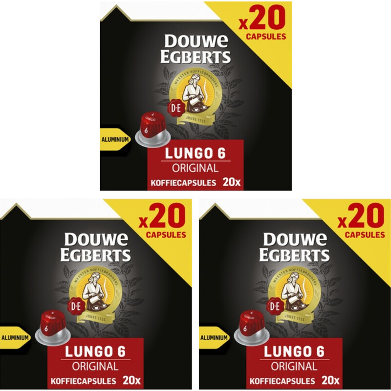 Een afbeelding van Douwe Egberts Lungo original capsules 3-pack