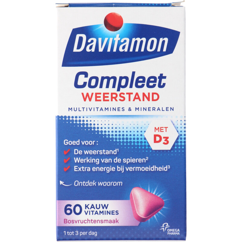 Een afbeelding van Davitamon Compleet kauwvitamines bosvruchten