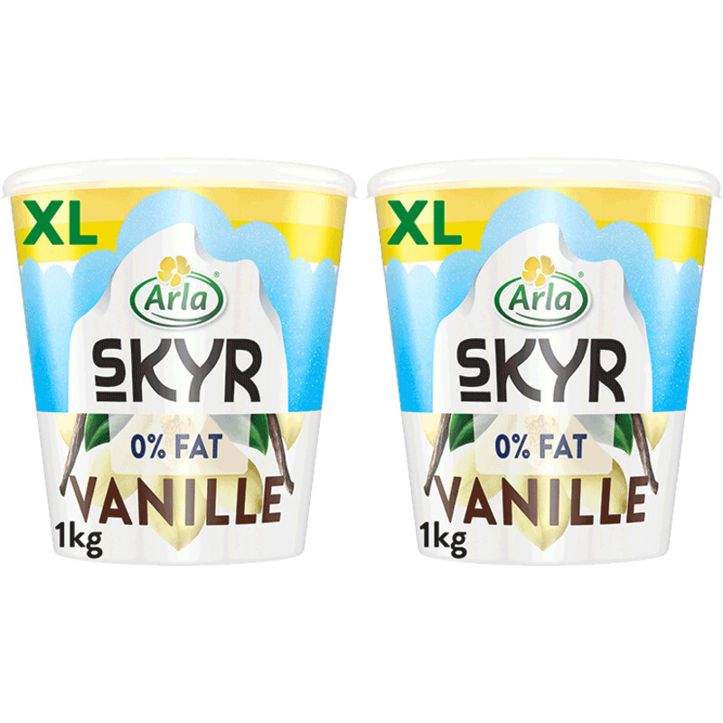 Een afbeelding van Arla skyr vanille yoghurt 0% fat XL 3-pack