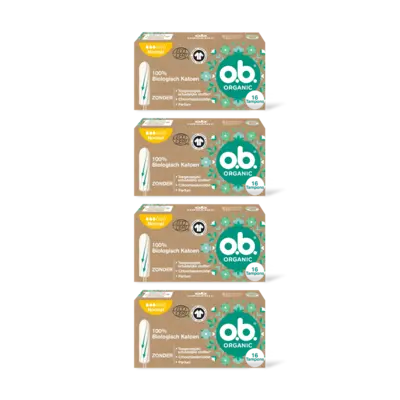 pdp-image-o.b. Organic cotton tampons normaal 4-pack