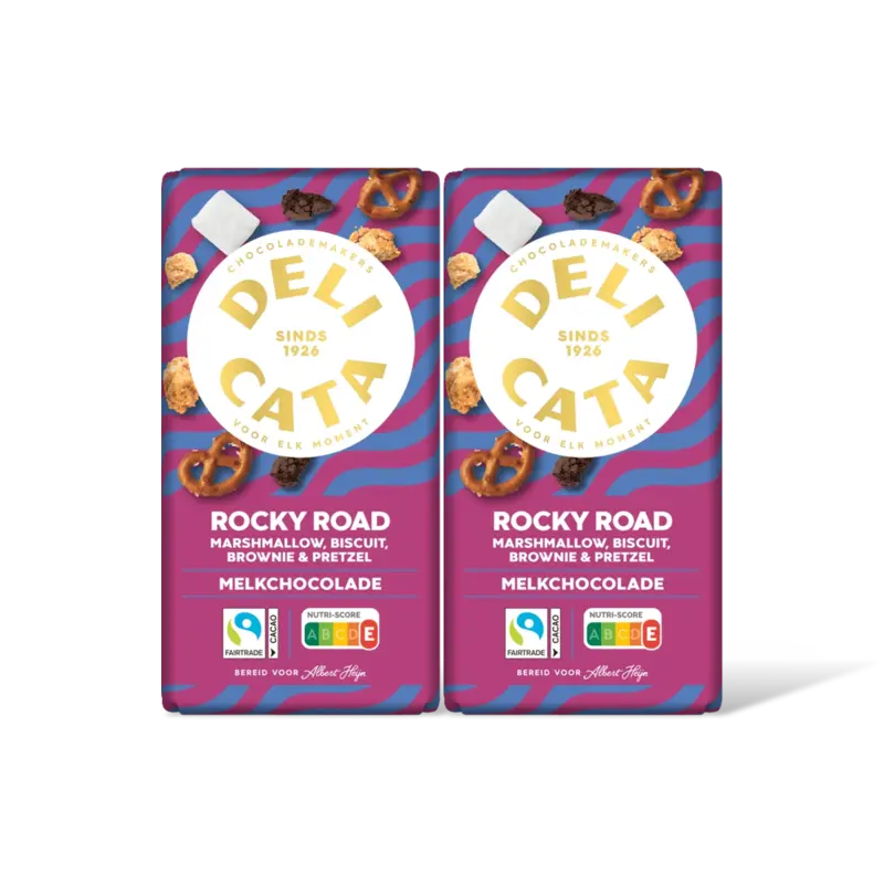 Reep rocky road melk chocolade 2-pack