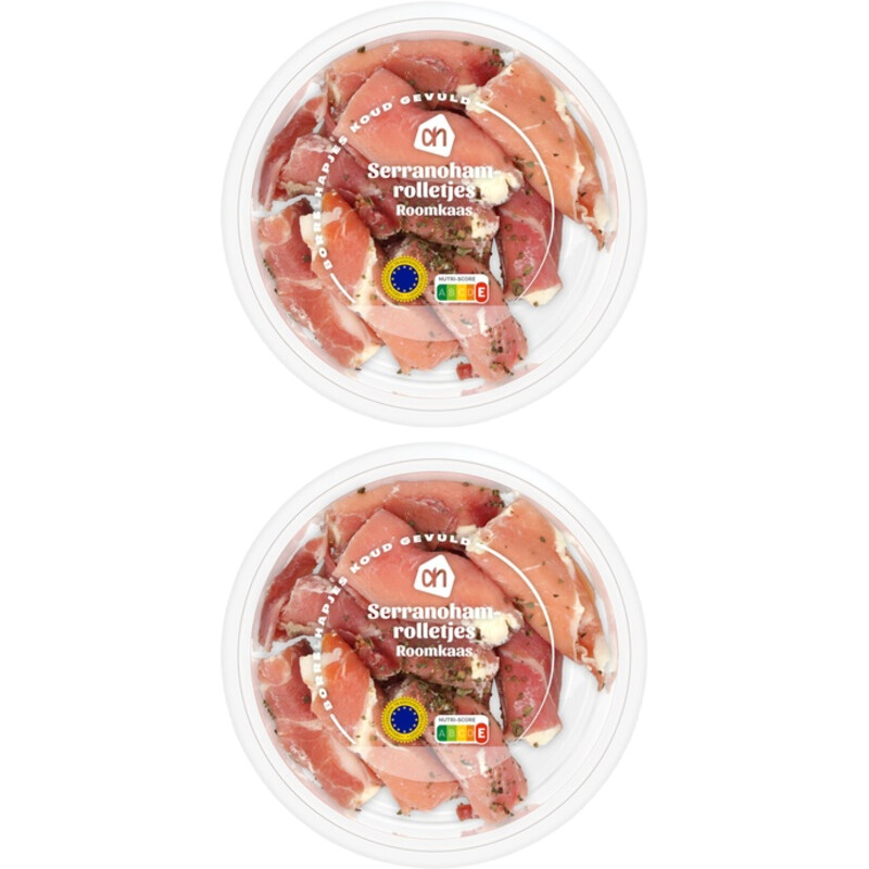 Een afbeelding van AH Serranohamrolletjes roomkaas 2-pack