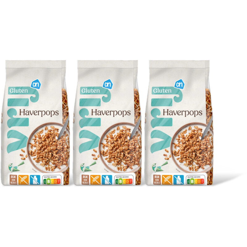 AH Glutenvrij Vezelrijke haverpops 3-pack