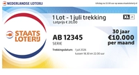 Staatsloterij Digitaal 1 juli lot met XL