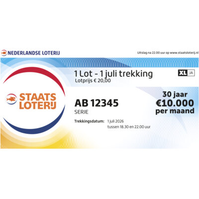 pdp-image-Staatsloterij Digitaal 1 juli lot met XL