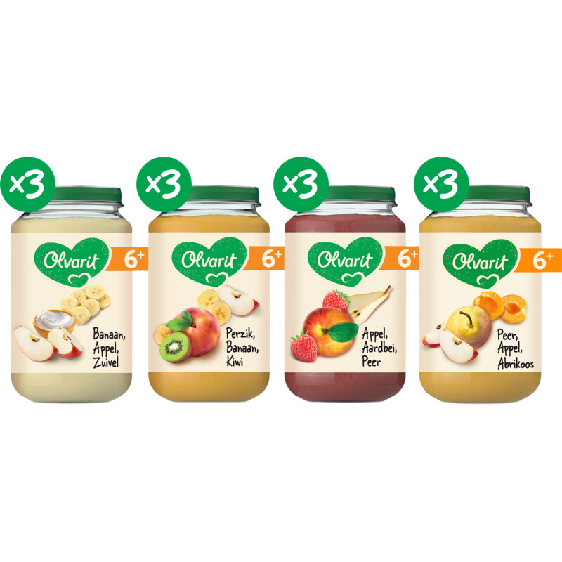 Een afbeelding van Olvarit 6+ mnd variatiemenu fruit