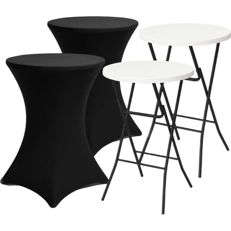 Brixy Statafel met rok wit 2 stuks