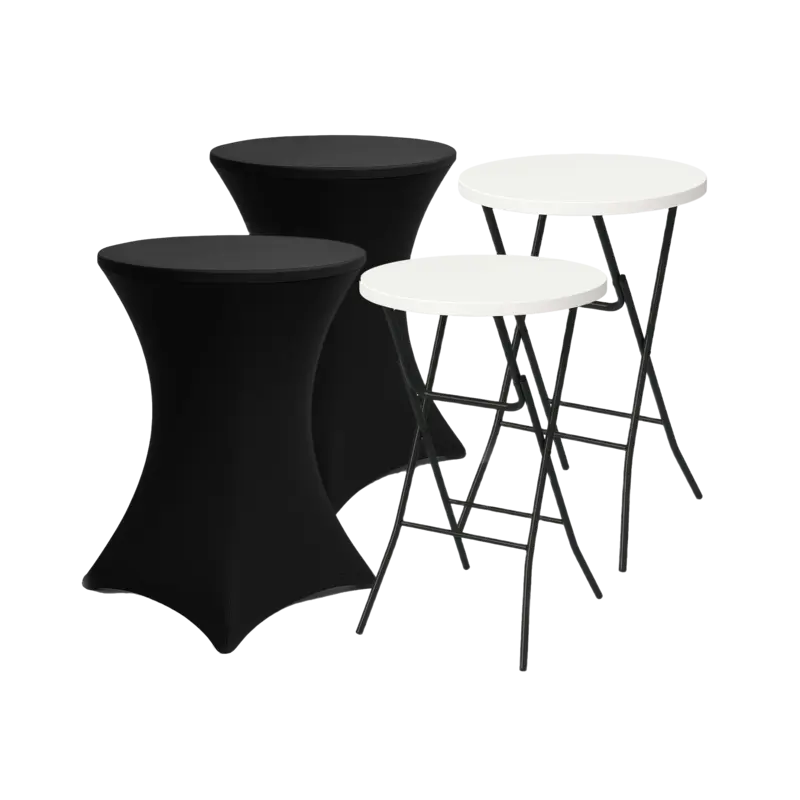 Brixy Statafel met rok wit 2 stuks