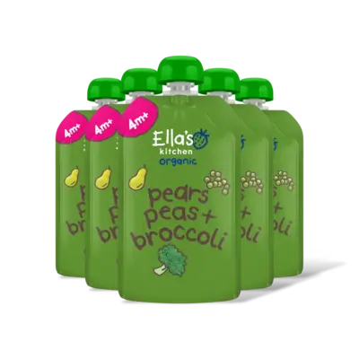 pdp-image-Ella's kitchen Peren, doperwten + broccoli 4m+ bio 5-pk