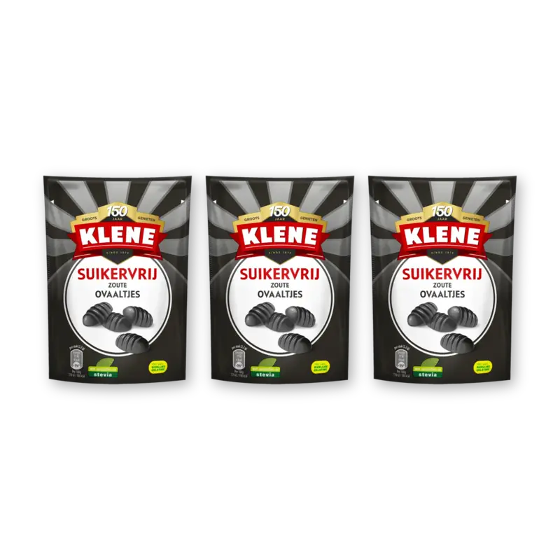 Klene Suikervrij zoute ovaaltjes 3-pack