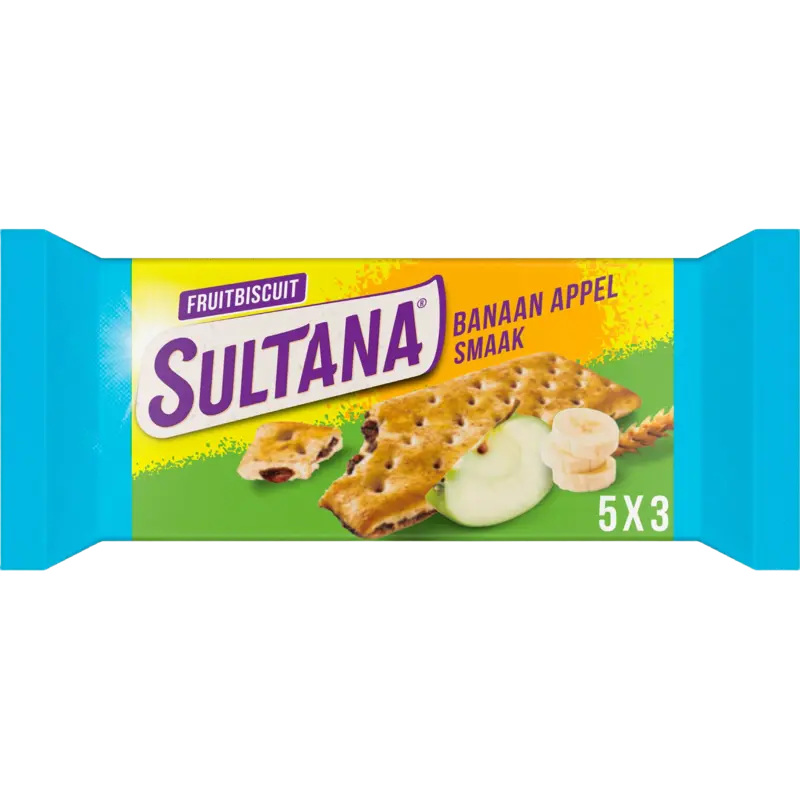 FruitBiscuits Banaan Appel 30% minder suiker koek