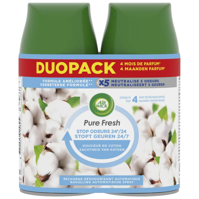 Air Wick Pure fresh katoen navulling duo pack