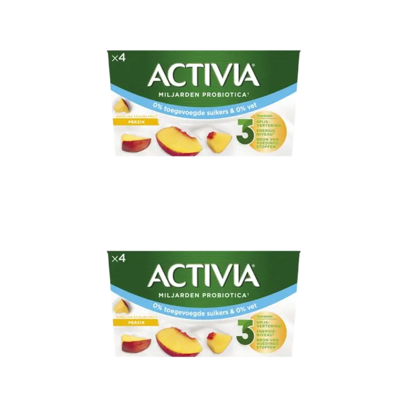 Activia Yoghurt perzik 0% 2-pack