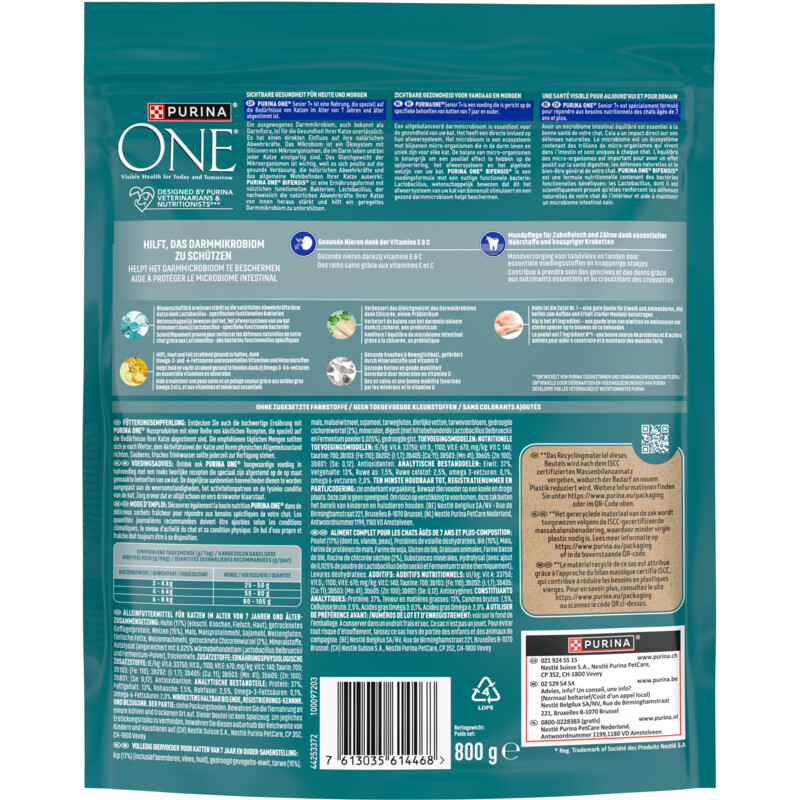 Een afbeelding van Purina ONE Senior rijk aan kip