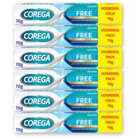 Corega Free kleefcreme gebitsprothese vrdl 6pck