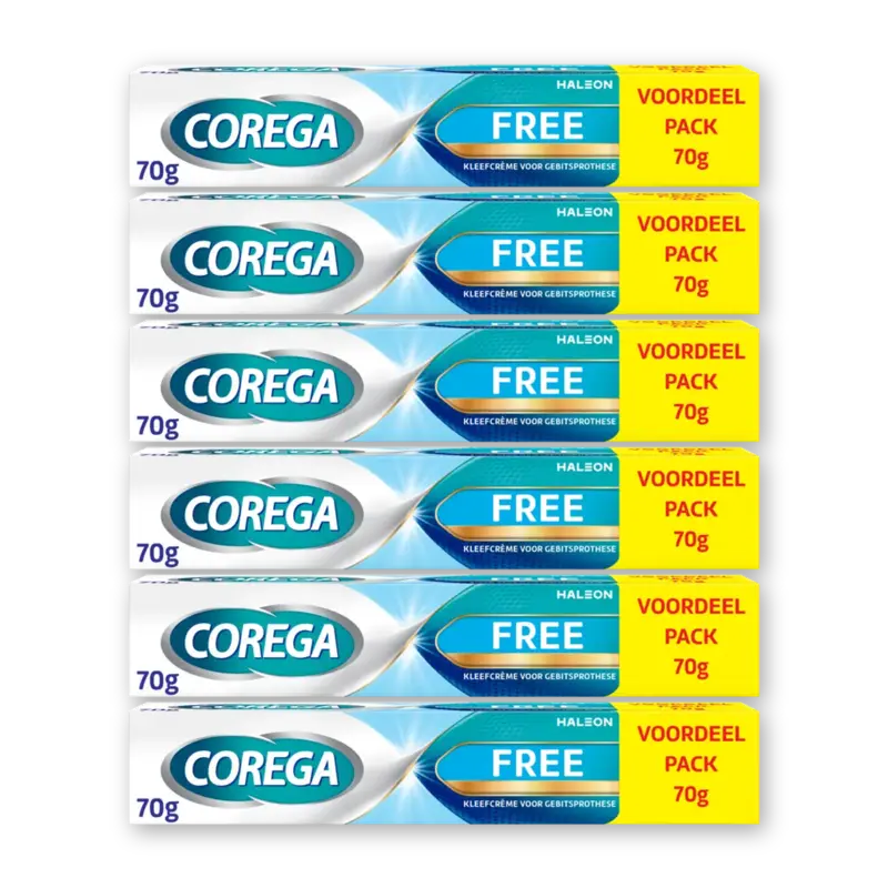 Corega Free kleefcreme gebitsprothese vrdl 6pck
