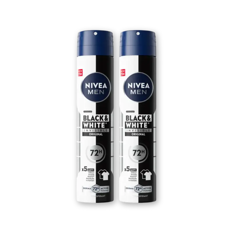 NIVEA Men black & white invisible spray 2-pack