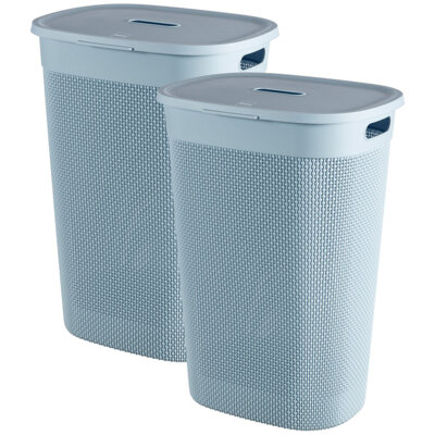 pdp-image-Curver 2x Blauw grijs wasmand 55L + 45L