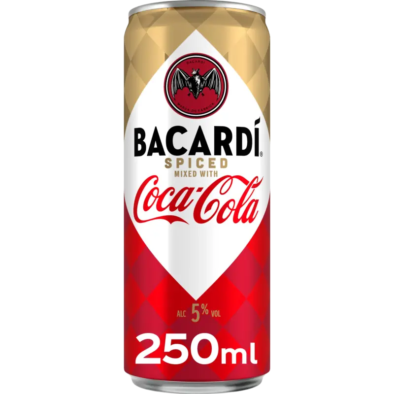 Bacardi Spiced mixed with Coca-Cola