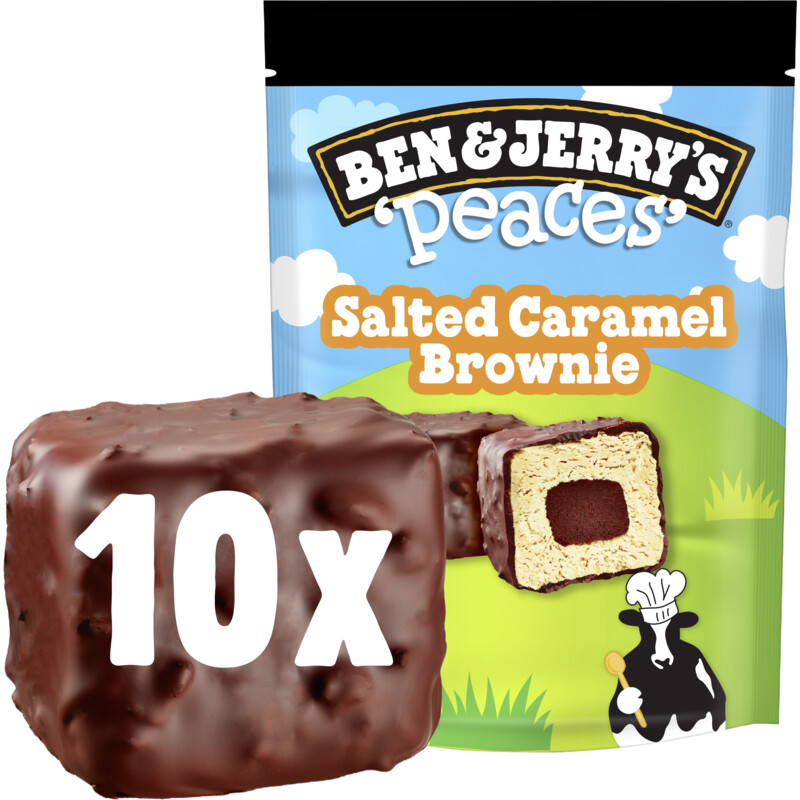 Een afbeelding van Ben & Jerry's Peaces salted caramel brownie