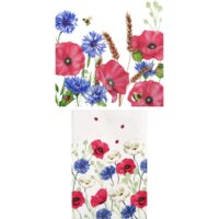 Een afbeelding van AH Klaproos servet en tafellaken pakket