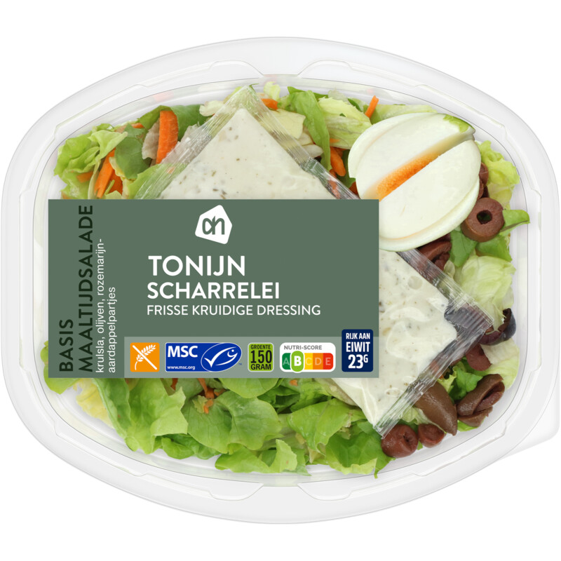 Een afbeelding van AH Basis maaltijdsalade tonijn scharrelei